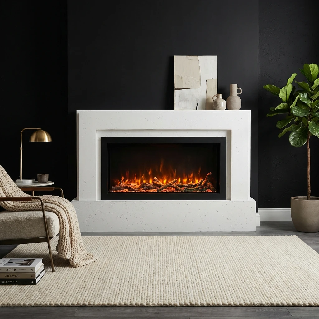 Cast stone over-mantel, model M-025